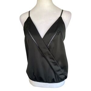 Siberian Black Satin Cami Top Size 8